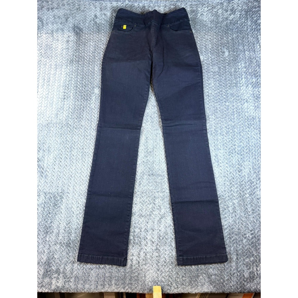 Second Yoga Jeans Womens 27 Blue Dark Wash Straight Leg Stretch Denim SWP-1179